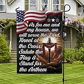 FLAGWIX American Flag-Jesus Cross American Flag As For Me And My House We Will Serve The Lord Flag MLN2495F, Garden Flag (11.5"" x 17.5"")-USA Flags Premium Polyester-Decorative Indoor Outdoor Flag