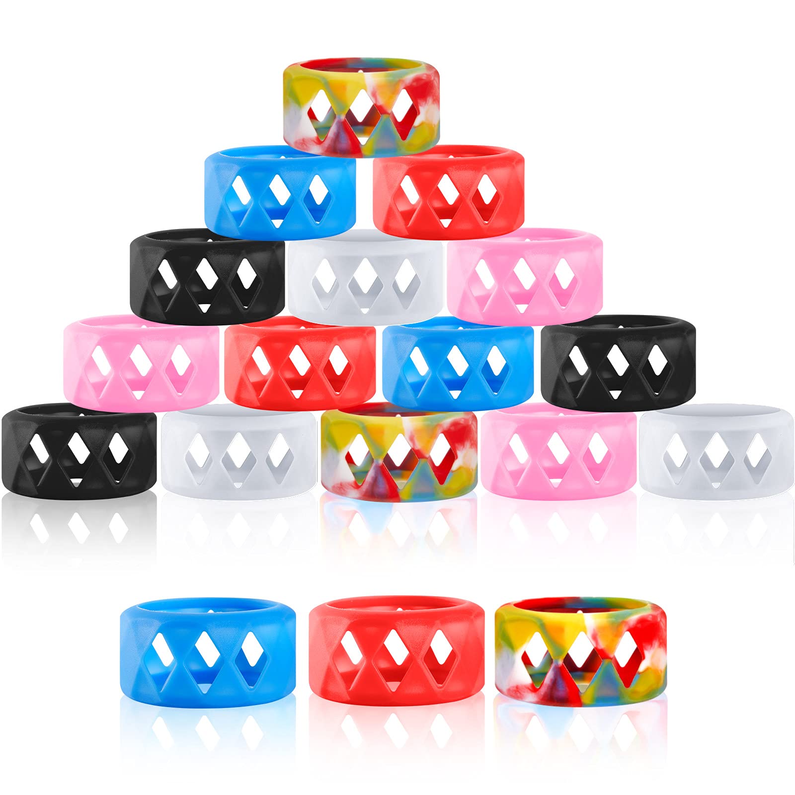 Photo 1 of 18 Pieces Silicone Anti Slip Non-Skid Band Ring Soft Protection, Bulb Glass Silicone Ring (25 x 17 mm)