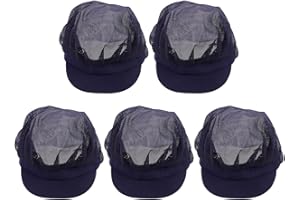 Tofficu 5pcs Breathable Mesh Chef Hats Unisex Adjustable Elastic Kitchen Cooking Caps for Baking Food