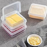 2Pack Sliced Cheese Container for Fridge, Flip Lid Clear Butter Block Box | Airtight Keeps Cheeses Fresh Longer and Delicious, Refrigerator Organizer for Food Grated Cheese-Singles