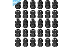 FULARR 30Pcs Premium Nylon PG9 Cable Gland, 4～8mm Adjustable IP68 Waterproof Cable Glands Joints, Waterproof Cable Gland Conn