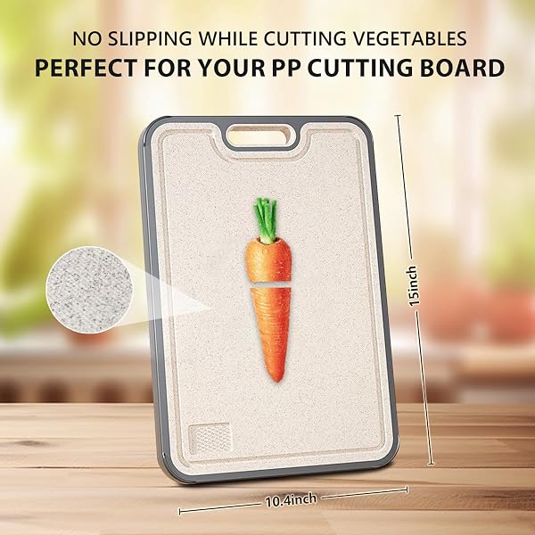 FIRE HIVE KITCHEN UNIVERSAL HIGH STRENGTH PURE TITANIUM & PLATYCODON PP MATERIAL DOUBLE SIDED CUTTING BOARD,SUITABLE FOR NON-TOXIC CUTTING BOARDS WITH JUICE TROUGHS FOR HOME AND KITCHEN USE