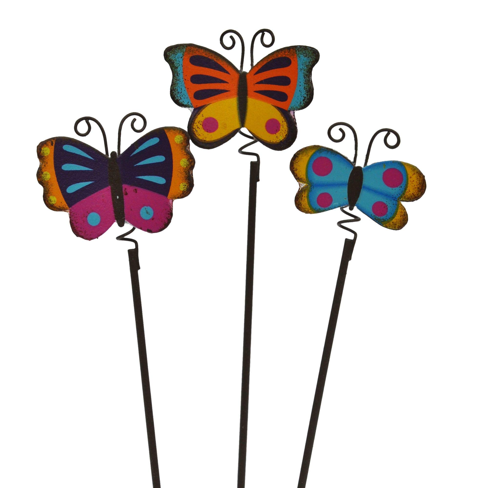 Buy Miniature Fairy Garden Colorful Butterfly Picks, Set of 3 Online at