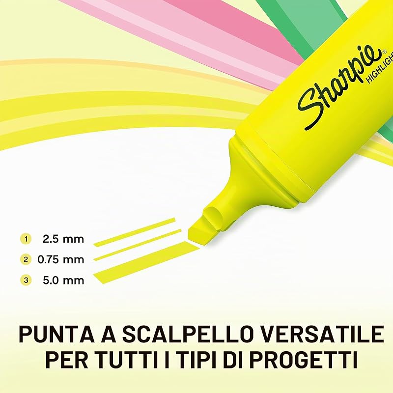 Fluo XL Evidenziatori | punta a scalpello | colori fluorescenti assortiti | set di 4 evidenziatori
