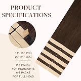GOO GOO Tape In Hair Extensions 16inch 25g 10pcs Chocolate Brown 9A Remy view 3