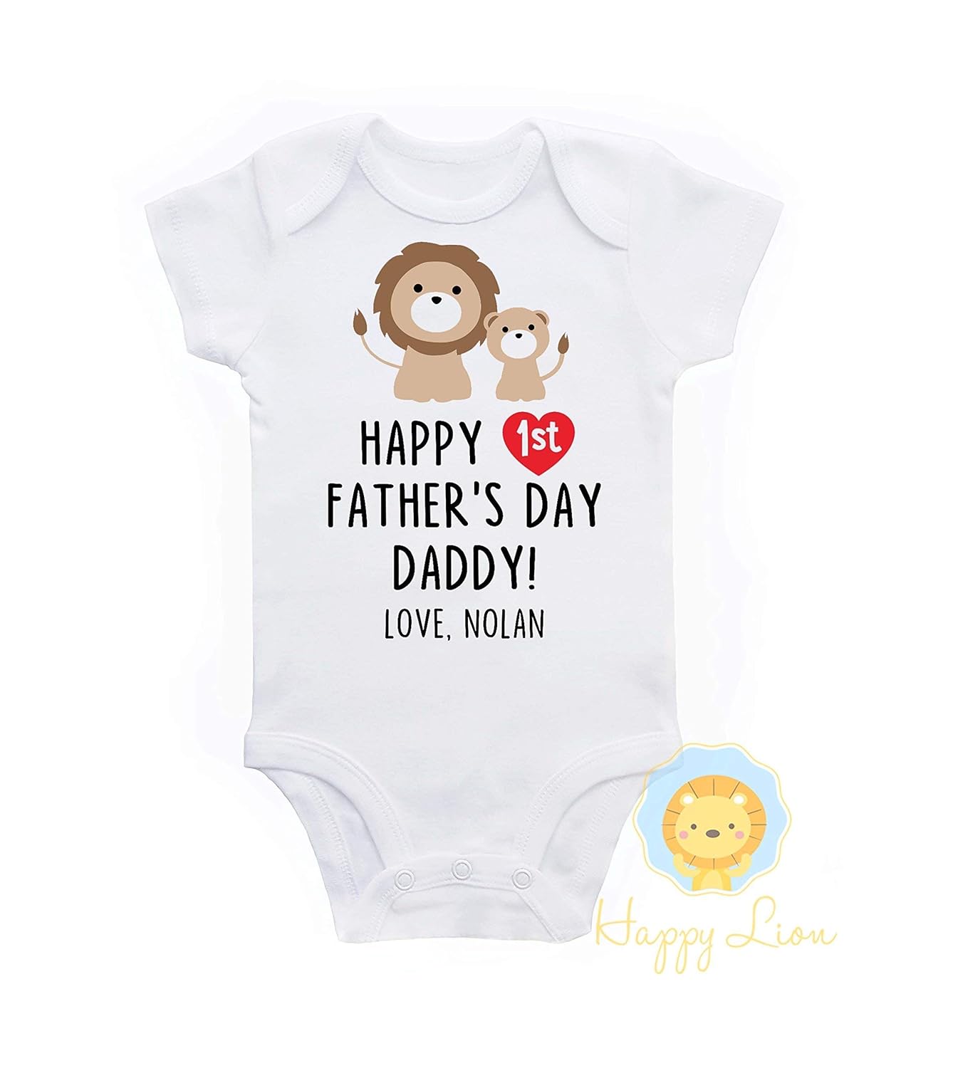 Amazon Com Happy Lion Clothing First Fathers Day Shirt Personalized First Fathers Day Outfit First Fathers Day Gift Unisex First Fathers Day Outfit Handmade