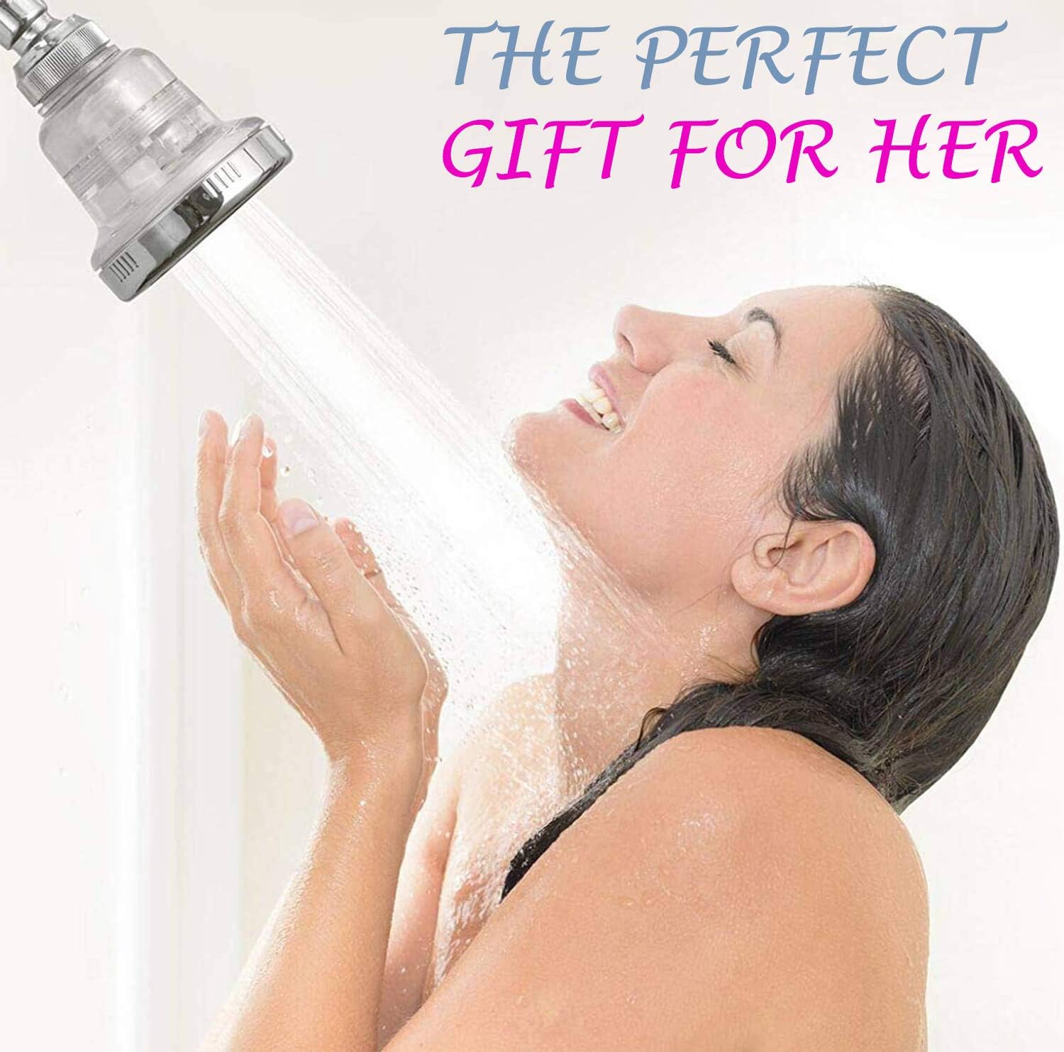 Water Softener Shower Head - Hard Water Filter - Chlorine & Fluoride Filter - Filtered Shower Head - High Pressure Shower Head - 2 Replaceable Filters - Best Shower Filter for Low Water Pressure - - 