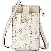 GAEKEAO Vegan Leather Small Crossbody Bag for Women Mini Cell Phone Cross Body Purses Floral Wallet with Card Slots For Girls