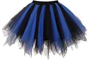 MIZHOME Womens Soild Color Tutu Skirt Layered Tulle Skirt Adult Halloween Costumes