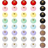 40 Piece Colorful Soft Fluffy Beads Faux Fur Pom Pom Beads 10 Colors Soft Puff Spacer Bead for DIY Jewelry Bracelets Pens Keychains Earrings Craft Accessories