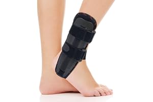 ORTONYX Ankle Stabilizer Brace, Stabilizing Stirrup Splint for Foot Injuries, Tendonitis, and Ankle Support, One Size Fits Most - Black - AB01