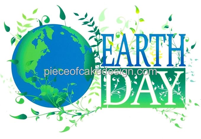 8 Round Earth Day Logo Edible Cake Cupcake Topper Amazon Com Grocery Gourmet Food