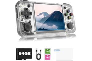 WESICH RG35XX H Retro Game Console,3.5 Inch IPS Screen Built-in 64GB TF Card,with 3300mAh Battery Linux System Games Consoles,Support HD and TV Output Casual Game Console(White)