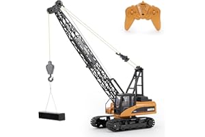YAZHIYI RC Crane Toy, 15CH Remote Control for Boys 8-12, RC Crane Tower Construction Vehicles with Heavy Duty Metal Hook, Birthday Gifts Ideas for Kids Adults, 1:14 Scale Trucks (with Gift)