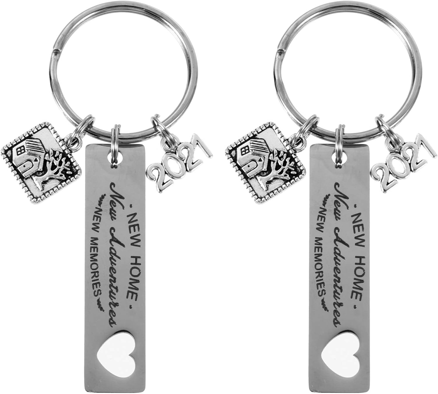 1pc New Home New Adventures Keychain 2022 Couple Keychain Memories Housewarming Homeowner House Keyring First Home Present For Husband and Wife