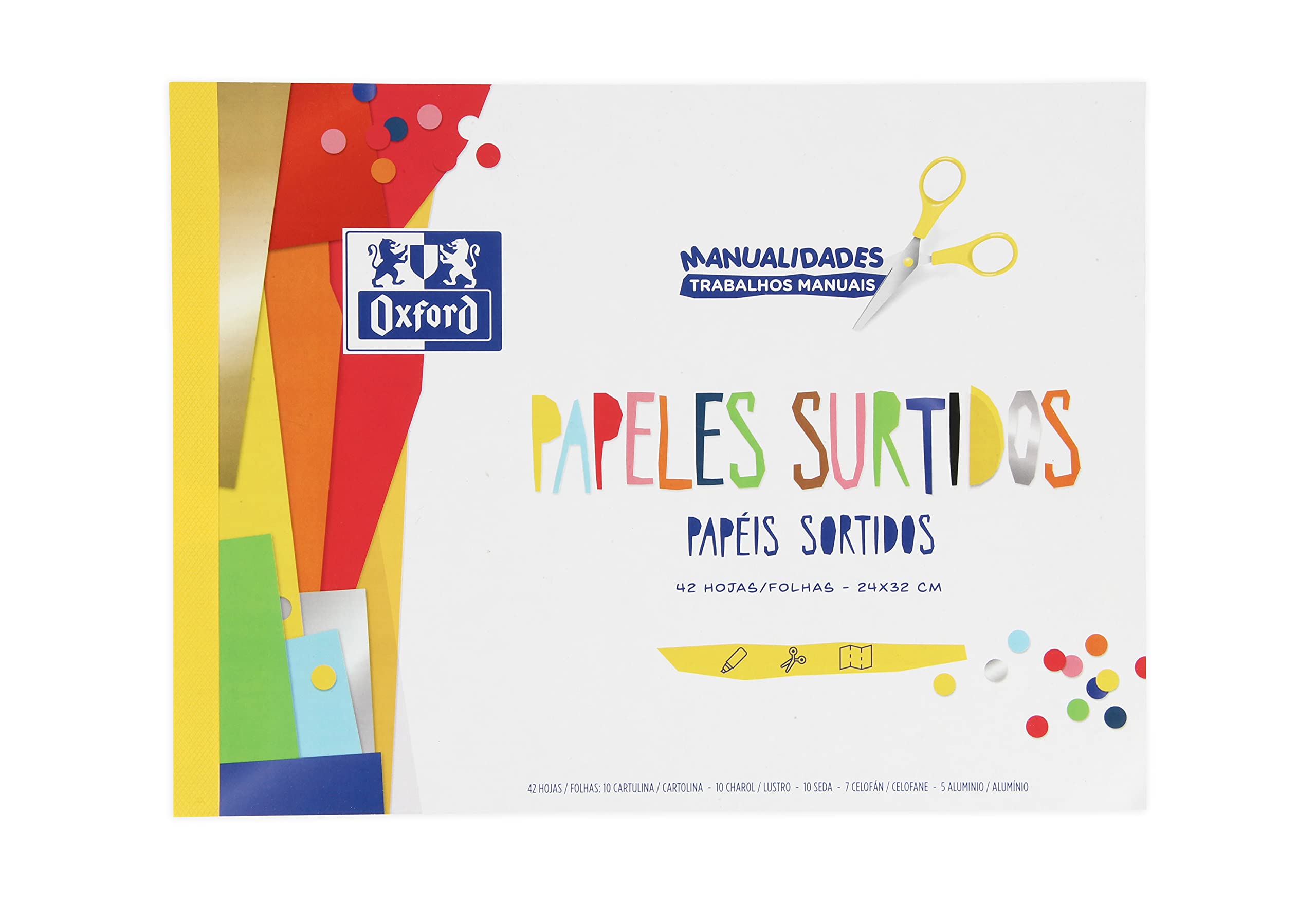 Oxford, Assorted Paper Pads, 42 Sheets of Different Types of Paper, Flexible Soft Cover