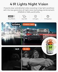 Vantrue N2X 2.7K Uber Dash Cam Front and Inside, 5G