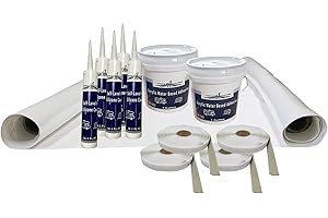 CLASSACUSTOMS Class A Customs EPDM Kit | 8.5 ft Wide X 30 ft Long | RV Rubber Roof Kit | RV Camper Trailer Rubber Roof Repair | Membrane Glue and Caulk