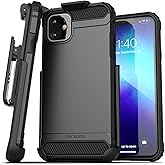 Encased iPhone 11 Phone Case with Belt Clip (2019 Scorpio Armor) Heavy Duty Rugged Protective Cover with Holder (Black)