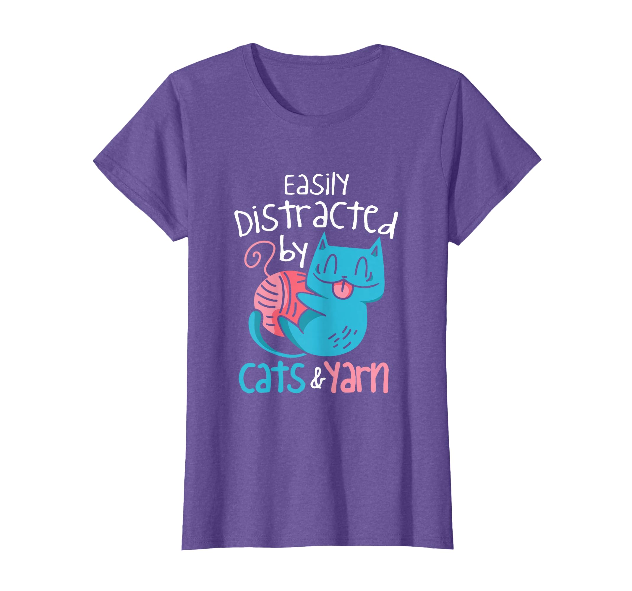 Knitting Cat And Yarn Feline Knitter Crocheter T-Shirt