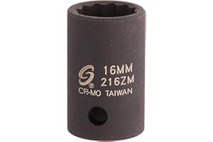 Sunex 216zm 1/2-Inch Drive 16-mm 12-Point Impact Socket