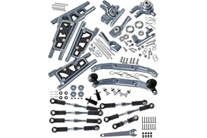 RCMYou Upgrades Part for 1/10 Slash 4x4/Slash 4x4 VXL,Alloy Turnbuckles Camber Links,Caster Block,Steering Blocks,Rear Stub Axle Carriers,Body Mounts,Suspension Arm,Titanium