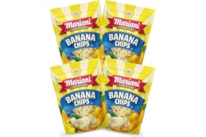 MARIANI PREMIUM Mariani Banana Chips | Dried Fruit | Healthy Snacks for Kids & Adults | Vegan Snacks | Gluten Free Snacks | 6 Ounces (Pack of 4)