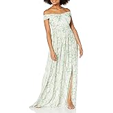 Adrianna Papell Womens Off Shoulder Chiffon Gown