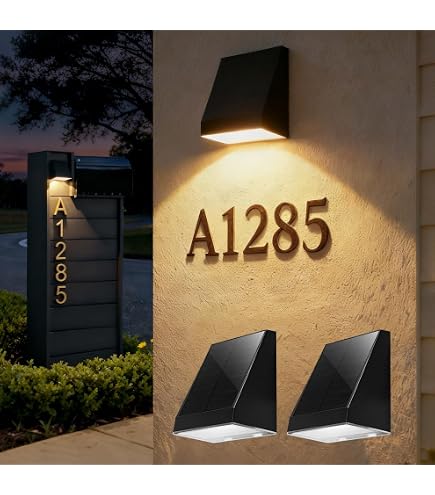 2-Pack Solar Mailbox Light – Dusk To Dawn LED House Number Address Light, Waterproof Outdoor Sign Lighting With 3 Brightness Modes For Fence, Porch, Wall Mount