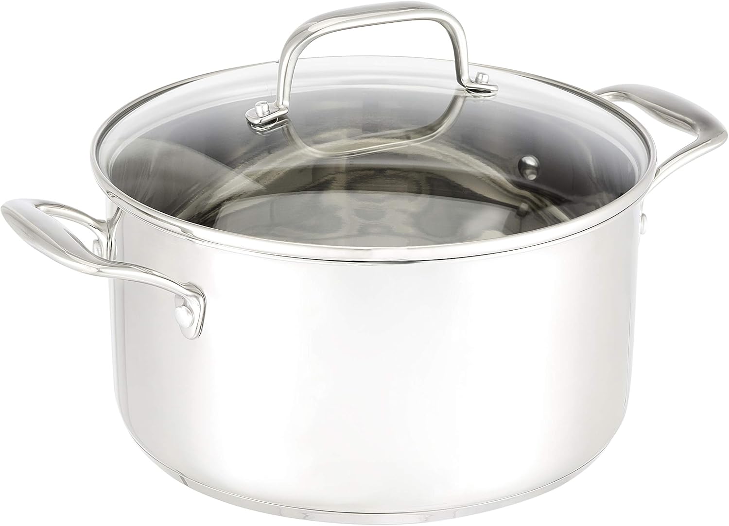 AmazonBasics Stainless Steel Stock Pot with Lid, 6-Quart