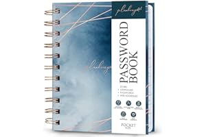 PLANBERRY Password Book Premium – Small Internet Address Organizer with A-Z Tabs – Pocket Website Password Keeper with Alphabetical Tabs – 4.7x5.7″, Hardcover (Ocean Depths)