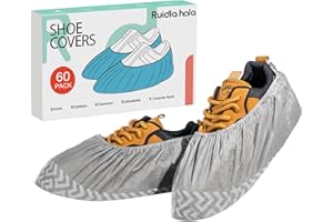 RUIDLA HALO Shoe Covers Disposable 60 Pack, Non-Woven Booties for Shoes Covers,Durable Non Slip Shoe Protectors for Indoors, Breathable & Stretchable Fit for Most Sizes –Protector for Home, Real Estate, Work