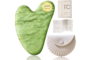 Rena Chris Gua Sha Facial Tools, Xiuyan Jade Stone Guasha Tool for Face Massage, Manual Facial Massager Tool for Jawline Scul