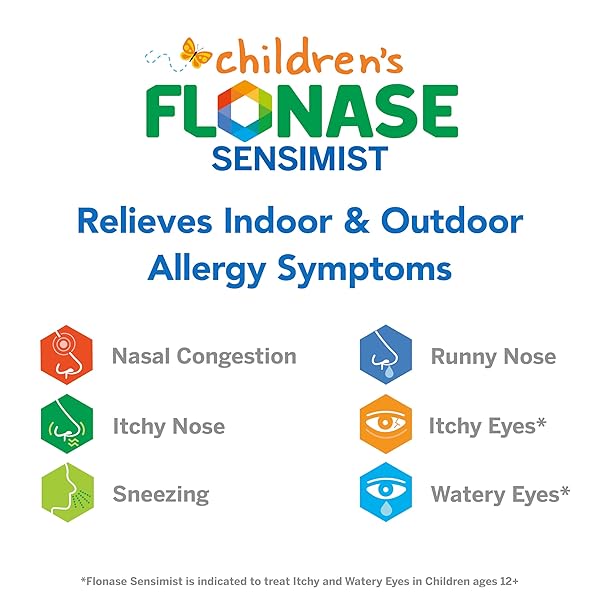 FLONASE CHILDREN’S SENSIMIST ALLERGY RELIEF SPRAY, 24 HOUR NON-DROWSY CHILDREN’S ALLERGY MEDICINE, SCENT-FREE, ALCOHOL-FREE FINE MIST – 60 SPRAYS