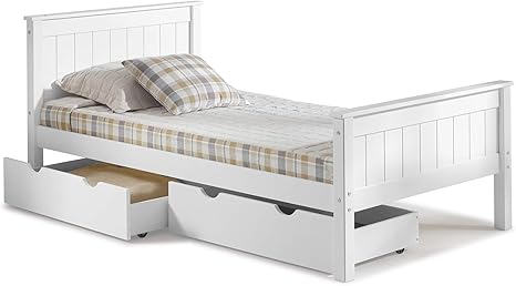 Amazon Com Alaterre Harmony Twin Bed With Storage Drawers White Furniture Decor