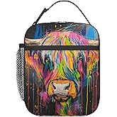 Cow Insulated Lunch Box for Women Men Cow Lunch Bag for Work,Picnic,Travel,Hiking,Beach or Fishing Polyester