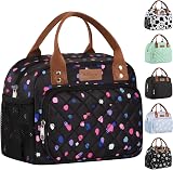 HOMESPON Insulated Lunch Bag for Women Men Colorful Dots 27x21x15 cm