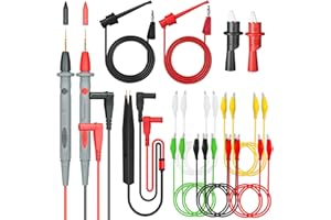Electrical Multimeter Test Leads Set with Alligator Clips Crocodile Alligator Clips Electrical Test Hook Test Probes Lead Pro