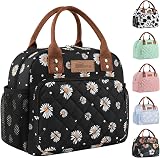 HOMESPON Insulated Lunch Bag for Work Daisy Pattern 27x21x15cm