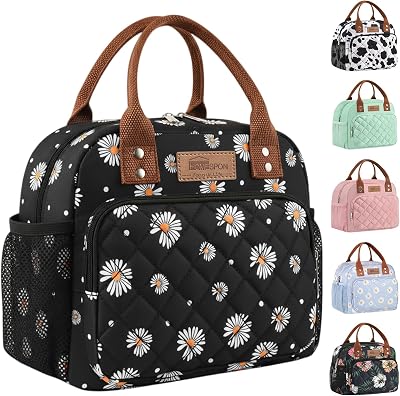 HOMESPON Insulated Lunch Bag for Work Daisy Pattern 27x21x15cm
