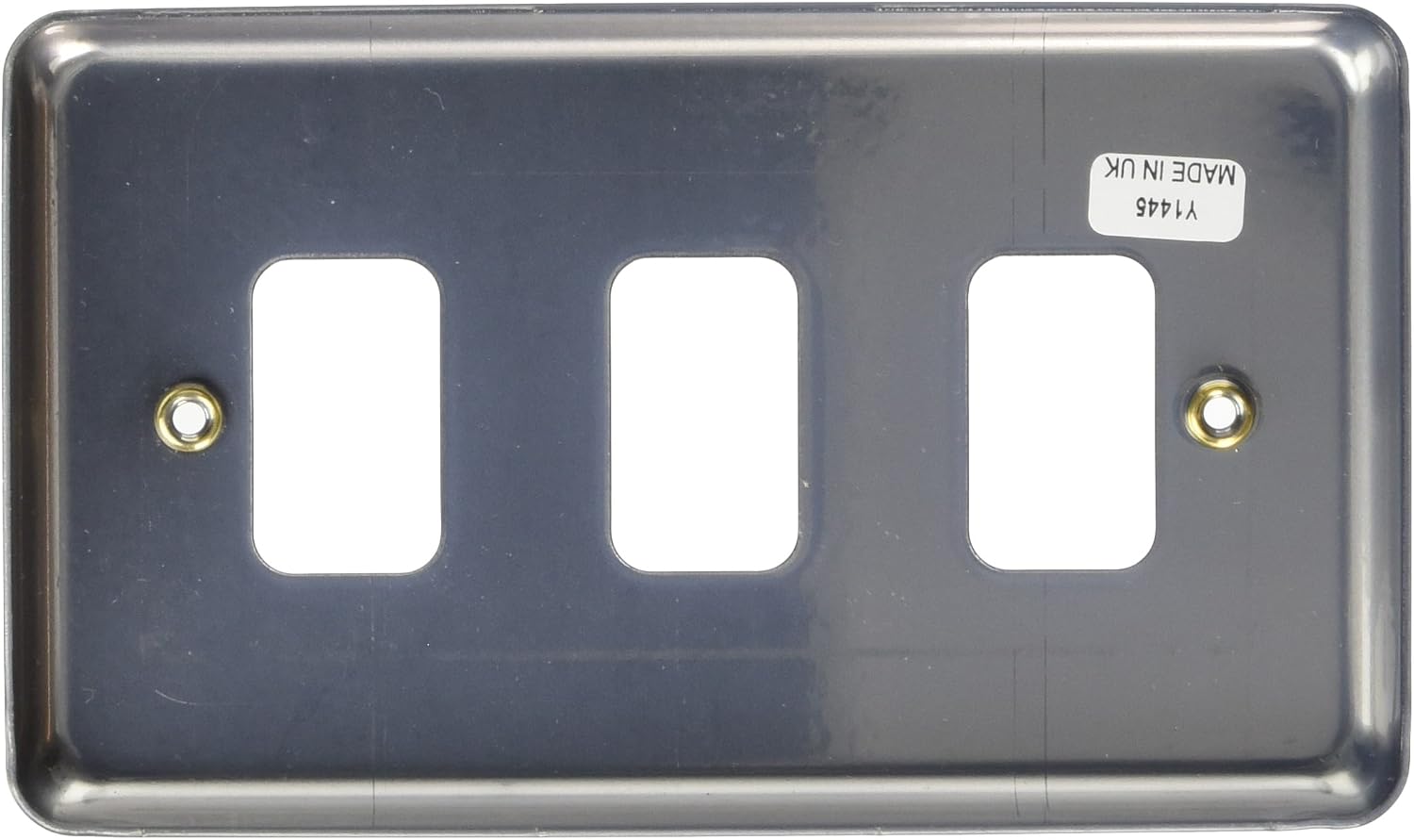 MK Grid Plus K3433BRC 3-Module Grid Frontplate - Brushed Chrome - Image 3