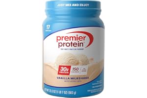 Premier Protein Powder, Vanilla, 100% Whey, 30g High Protein, 17 Servings | No Added Sugar, Supports Muscle Health, Soy & Gluten-Free, 1.5 lb