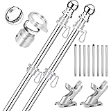Bubblythe 2 Pack Flag Poles for House, 5 FT Flag