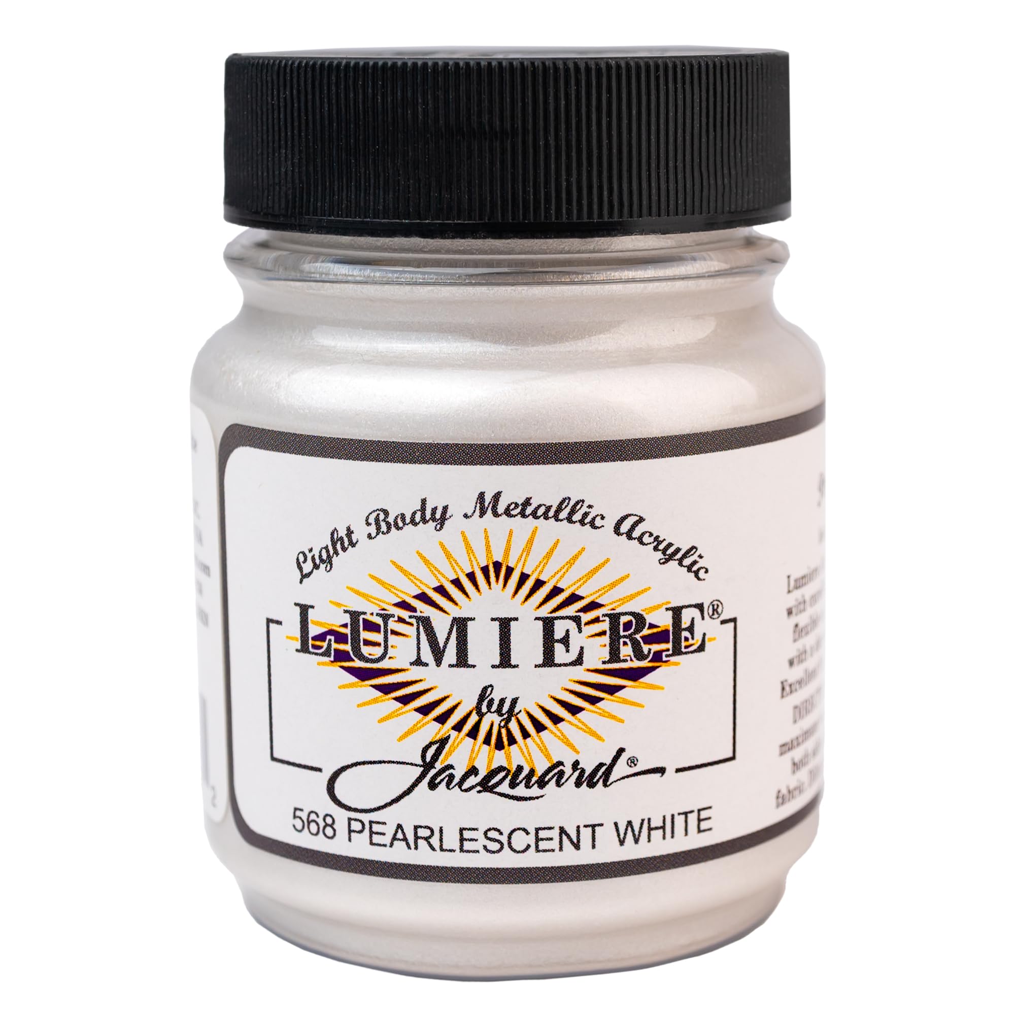 Jacquard Products 2.25 oz Lumiere Metallic Acrylic Paint, Pearlescent White