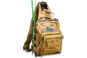 DEILAI Fishing Backpack, Fishing Sling Bag Tackle Backpack Fly Fishing Bag with Rod Holder Fishing Gifts for Men and Women
