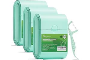 EasyHonor Dental Floss Picks,Twin-Line Mint Flavor Dental Flossers, Dual Action Flossing System, Easy Carry and Pick, 156 Count Floss Sticks in 3 Portable case.(Green, Mint)