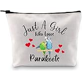 G2TUP Parakeets Gift Who Loves Parakeets Makeup Bag Parakeets Lover Cosmetic Bag Bird Birding Gift Bird Watching Birdwatcher Zipper Travel Bag (Who Loves Parakeets MB)
