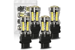 Yorkim 3157 LED Bulb 6000K White 2880 lumens 3156 LED Reverse Lights 3057 LED 4114 LED Day Running Light 3056 3457 led Replacement bulb for Turn Signal Tail Light Brake Light, 4pack