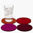 Graf Lantz - Bierfilzl Felt Coasters - Round - 100% Merino Wool - Moisture Wicking - Heat Resistant - Sustainable - Home Decor - Bar Decor - Housewarming Gift - 4 Coaster Set - 4" Circles - Bordeaux