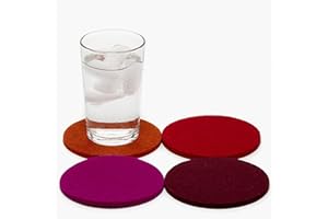 Graf Lantz - Bierfilzl Felt Coasters - Round - 100% Merino Wool - Moisture Wicking - Heat Resistant - Sustainable - Home Decor - Bar Decor - Housewarming Gift - 4 Coaster Set - 4" Circles - Bordeaux